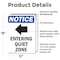 Signmission Entering Quiet Zone Sign With Symbol, 12 in W x Rectangle, Vinyl Decal OS-2PACK-NS-D-1218-V-12095 - alternate 2
